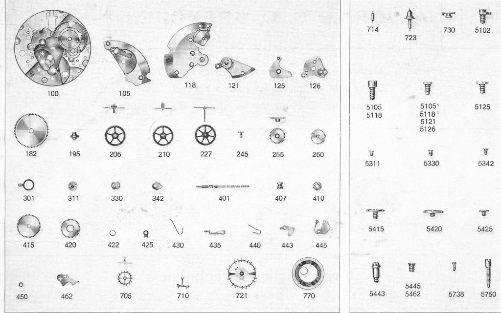 A Schild AS Calibre 1704 Watch spare parts